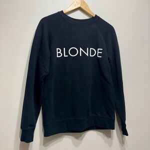 Brunette The Label Blonde Comfy Cozy Casual Long Sleeve Sweatshirt Top Black